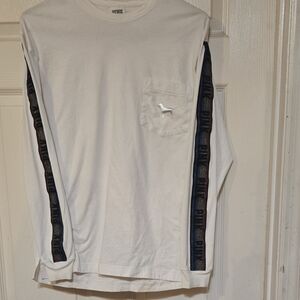 Victoria's Secret White Long Sleeve with Black Stripes
